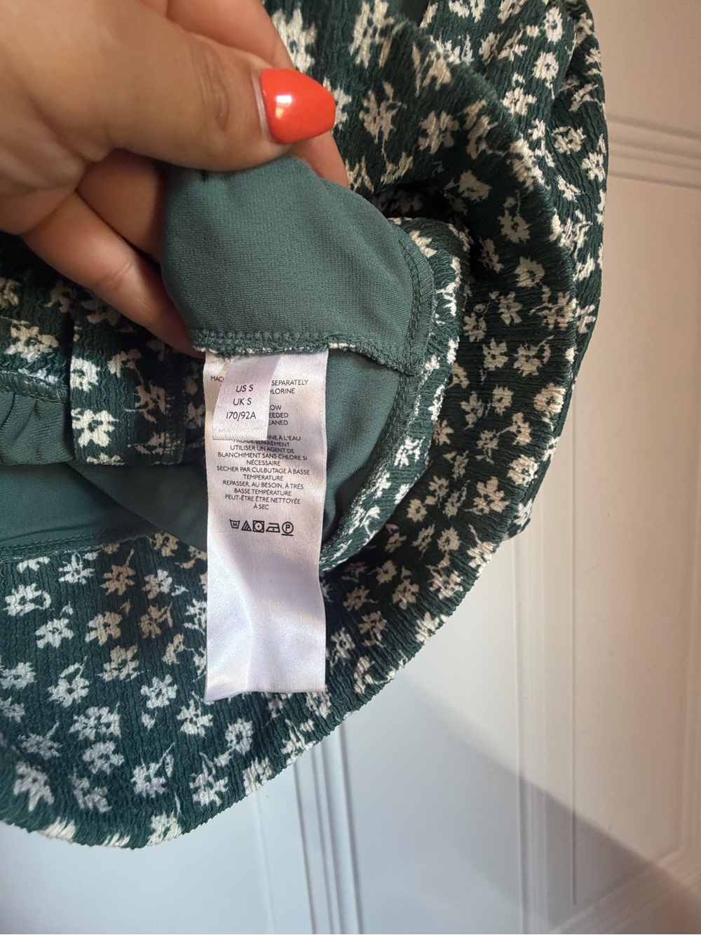 Free People Teal Floral Square-Neck Crop Top - Picture 5 of 6